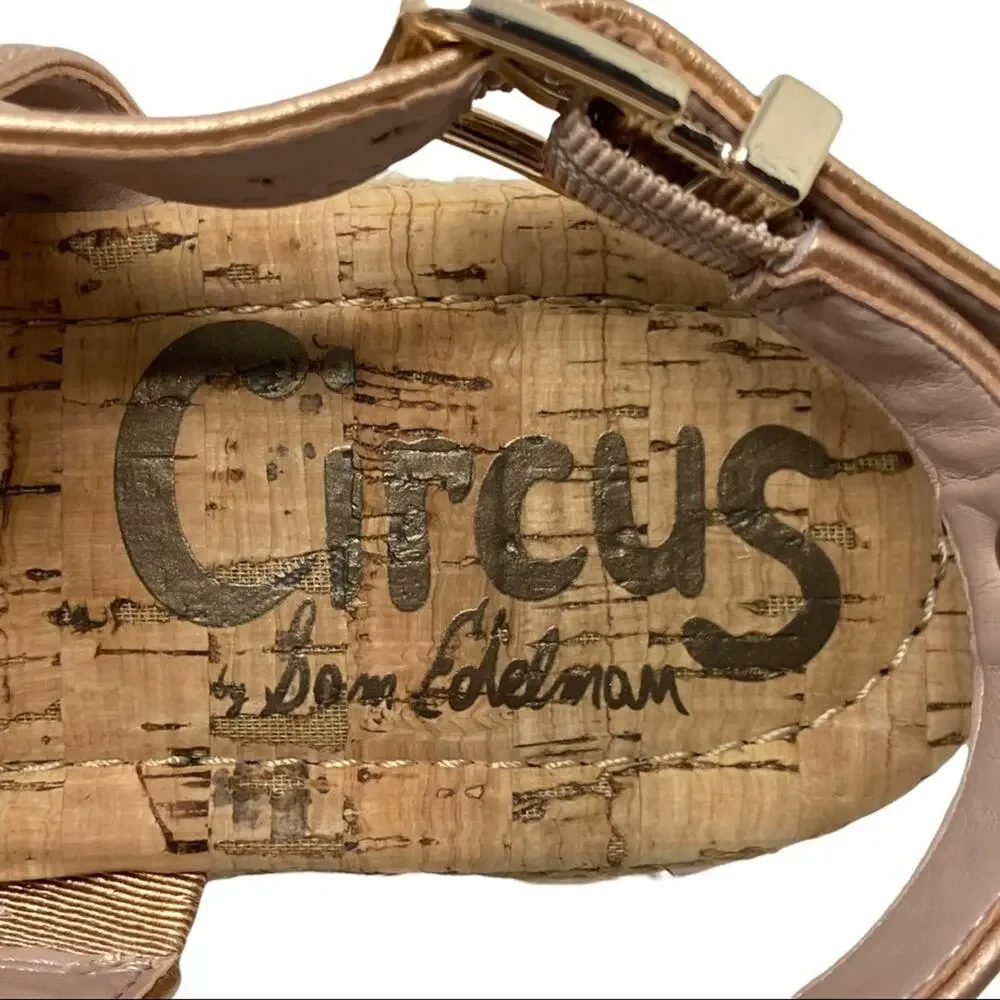 Circus By Sam Edelman Ani Espadrille Sandals Rose Gold Leather Size 6